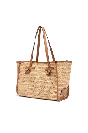 Borsa shopping in rafia effetto paglia beige GIANNI CHIARINI | BS6849COMMRVMRK064